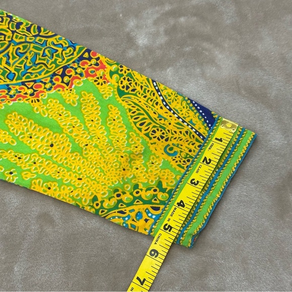 Gretchen Scott Top Tunic Green Geometric V-Neck Pullover Artsy Colorful Small - Picture 4 of 8